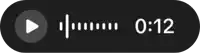 a black and white icon with a play button and the time of 12:12