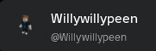 a black background with white text that says willywillypeen and @willywillypeen