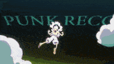 a cartoon drawing of a person with a flame coming out of their head and the words punto ecc in the background