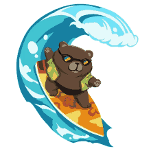 bear surfing