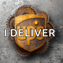 a logo for ups that says i deliver on it