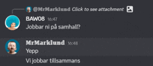 a screenshot of a conversation with mrmarklund