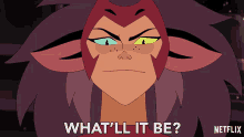 Whatll It Be Catra GIF - Whatll It Be Catra Shera And The Princesses Of Power GIFs