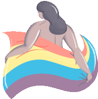 Female Figure With Pride Flag Sticker - Its All Love Love Wins Sassy Stickers