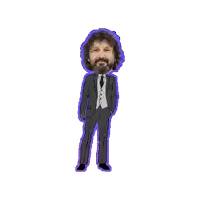 a cartoon of a man with a beard wearing a suit and tie