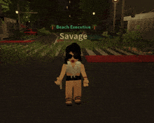 a girl in a video game with the name savage on the screen