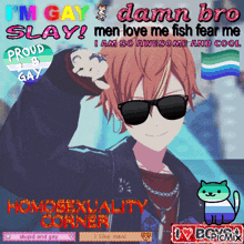 a poster that says i 'm gay and damn bro