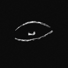 a white circle on a black background