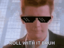 Rick Roll Deal With It GIF