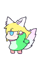 a cartoon drawing of a girl with a cat ear