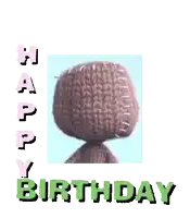 a picture of a stuffed animal with the words happy birthday