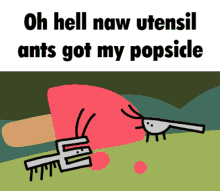 popsicle object colony ant ants fork