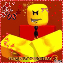 flameguy wednesday < 3 is written on the bottom of a picture