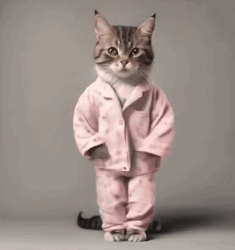 Kitten in pajamas sale