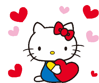 Hello Kitty Love Sticker - Hello Kitty Love Hearts Stickers