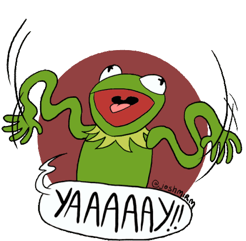 Yay Woohoo Sticker - Yay Woohoo Kermit Stickers