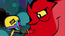 a cartoon character wearing a yellow helmet with the letter b on it