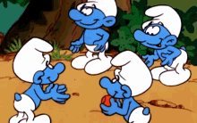 The Smurfs Playing Catch GIF - The Smurfs Playing Catch Toss The Ball GIFs