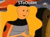 a cartoon ladybug with the word stooorm written on the bottom