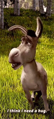 shrek donkey hug sad