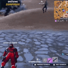a screenshot of a video game with spectating zampuros written on the top left