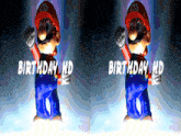 two pictures of mario with the caption birthday hd