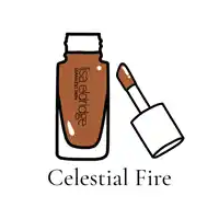 a drawing of a bottle of celestial fire foundation