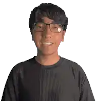 a man wearing glasses and a shirt that says yousef on it