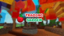 a video game called trading garden with a red tomato
