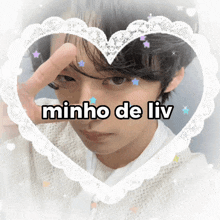 a picture of a person with the name minho de liv written on it