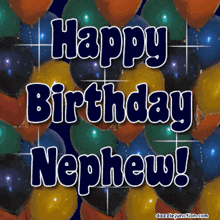 a birthday greeting for a nephew with balloons in the background