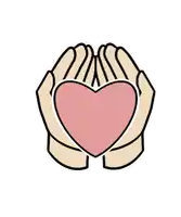 a pair of hands holding a pink heart in their palms