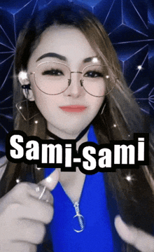 a woman giving a thumbs up with the name sami-sami