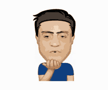 a cartoon of a man blowing a kiss with his hand on his mouth