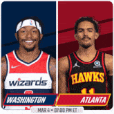 washington wizards and atlanta hawks are playing on march 4th