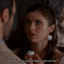 You Promise Youll Take Care Of Me Alexandra Daddario GIF - You Promise Youll Take Care Of Me Alexandra Daddario Jade GIFs