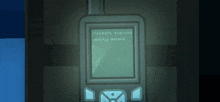 a cartoon drawing of a cell phone that says ' identity delete ' on it