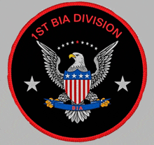 a patch for the 1st bia division with an eagle on it