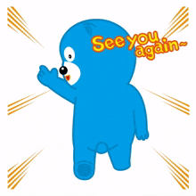 bear blue fun cute see you again