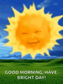 teletubbies sun happy have a bright day good morning