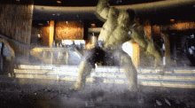 a pixelated image of a hulk standing in a room