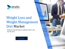 a blue and white poster for weight loss and weight management diet market