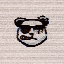 a panda bear wearing sunglasses and a smiley face