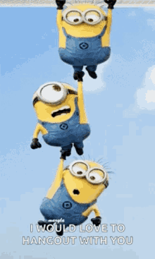 Hanging Hang In There GIF - Hanging Hang In There Minions GIFs