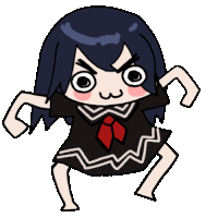 a cartoon drawing of a girl with a red tie