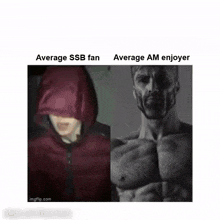 there is a picture of a man with a hood on his head and a picture of a man with a beard .