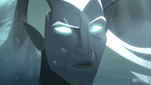 a close up of a cartoon character 's face with netflix written on the bottom