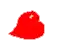 a pixel art of a broken red heart with a white line coming out of it .
