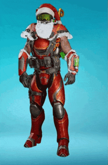 a man with a santa hat on his head and a beard