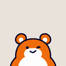 a cartoon bear with a pink heart on its head